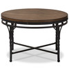 Baxton Studio Austin Vintage Antique Bronze Round Coffee Cocktail Occasional Table 129-7327